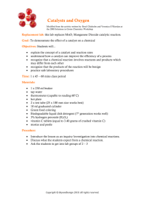 Catalysts and Oxygen