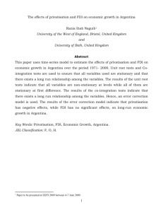 The effects of privatisation and FDI on economic growth in