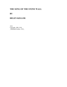 THE SONG OF THE STONE WALL by Helen Keller