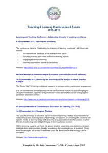 Teaching and Learning Events 2015-2016