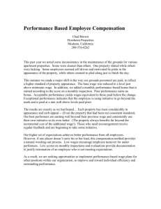 Performance Based Employee Compensation