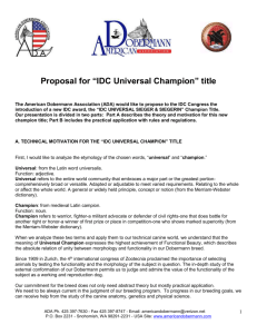 Proposal for "IDC Universal Champion" title