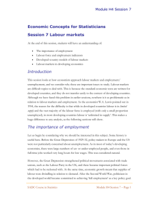 Labour markets - University of Reading