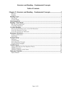 Chapter 9: Structure and Bonding – Fundamental Concepts