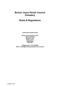 Burton Joyce Parish Council Cemetery Rules & Regulations Jackie