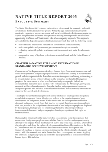 Executive Summary - Native Title Report 2003 in Word Format