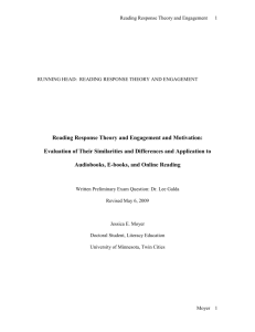 Reading Response Theory and Engagement and Motivation