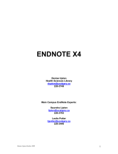 To Start Endnote: - University of Calgary