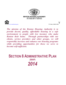 2014 Section 8 Admin Plan - Renton Housing Authority