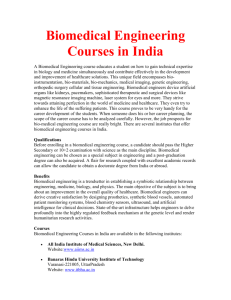 Biomedical Engineering Courses in India