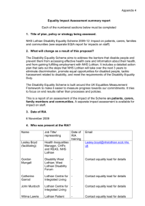 EQIA report for Disability Equality Scheme impacts on