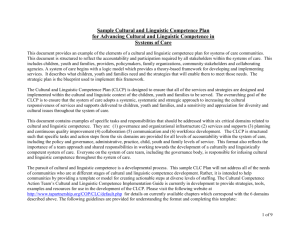 Sample Cultural and Linguistic Competence Plan