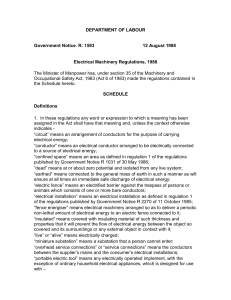 Electrical Machinery Regulations, 1988