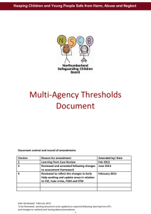Multi-Agency Thresholds Document