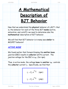 A Mathematical Description of BJT Behavior