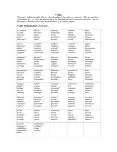 Verbs for Literary Analysis