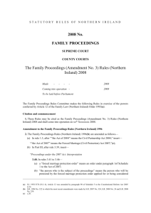 The Family Proceedings (Amendment No. 3) Rules (Northern