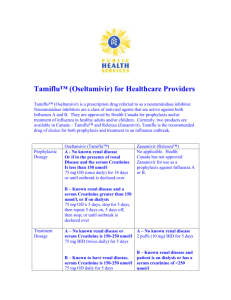 Tamiflu™ (Oseltamivir) for Healthcare Providers