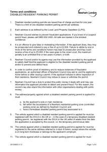 Disabled resident parking permit application