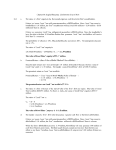 Chapter 16: Capital Structure: Limits to the Use of Debt