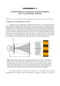 Determination of Thickness of Thin Transparent sheet by Fresnel's Biprism 