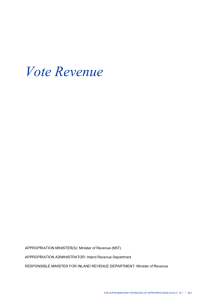 Vote Revenue - Supplementary Estimates of Appropriations 2014/15