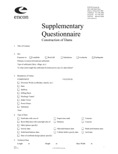 Supplementary Questionnaire Construction of Dams 1. Title of