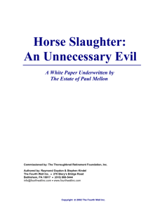Number of Horses Slaughtered Annually