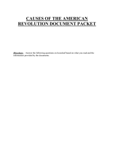 causes of the american revolution document packet