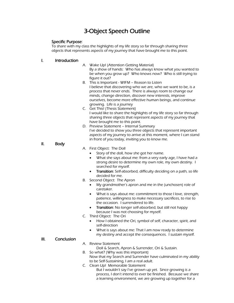 speech outline body