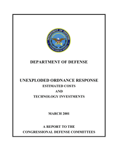 the Dept. of Defense UXO Report to Congress