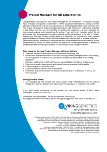 Project Manager for RD Laboratories VikingGenetics is looking for a