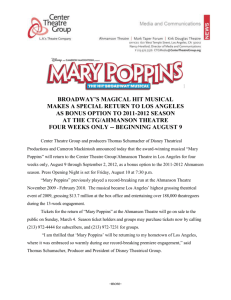 Mary Poppins Returns to Los Angeles at the Ahmanson Theatre