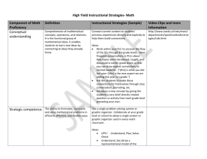 High Yield Instructional Strategies