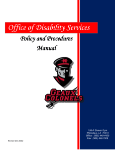 ODS Policy and Procedure Manual