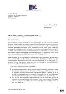 Letter to Mr De Gucht - DAG - Serious violations of Chapter