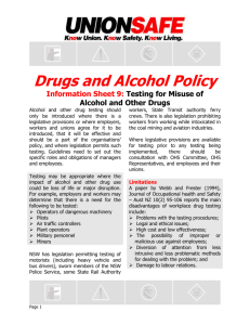 Testing for Misuse of Alcohol and Other Drugs