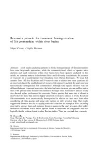 Reservoirs promote the taxonomic homogenization of fish