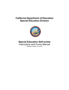 Purpose of the Special Education Self-review