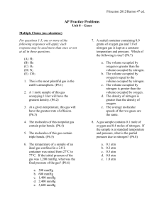 Princeton 2012/Barron 4th ed. AP Practice Problems Unit 8 – Gases