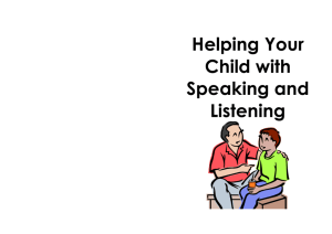 Leaflet to help children with speaking and listening