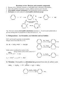 Reactions to functionalize benzene