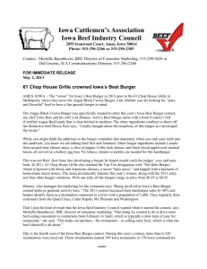 2013 Final News Release - Iowa Beef Industry Council