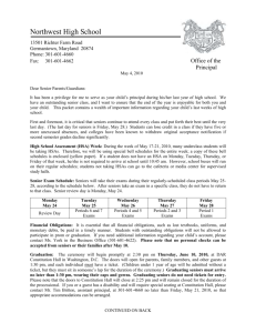 Senior Parent Letter 5/4/10 - Montgomery County Public Schools