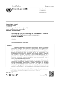 Report of the Special Rapporteur on contemporary forms of