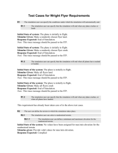 Test Cases for Wright Flyer Requirements