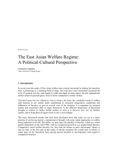 The East Asian Welfare Regime: A Political