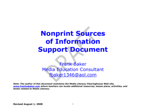 Support Document for Nonprint (sources) texts