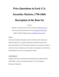 Early American Securities — Database Overview