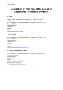 Keywords: ECG analysis, QRS detection, algorithms evaluation